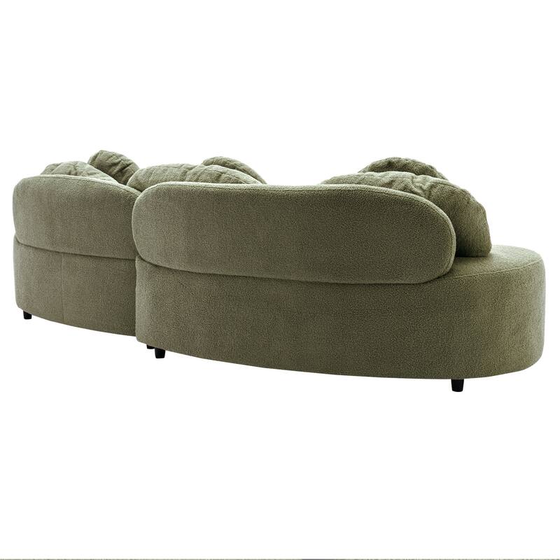 103.5" Lamb Velvet Armless Sofa with 6 Pillows and Floating Design