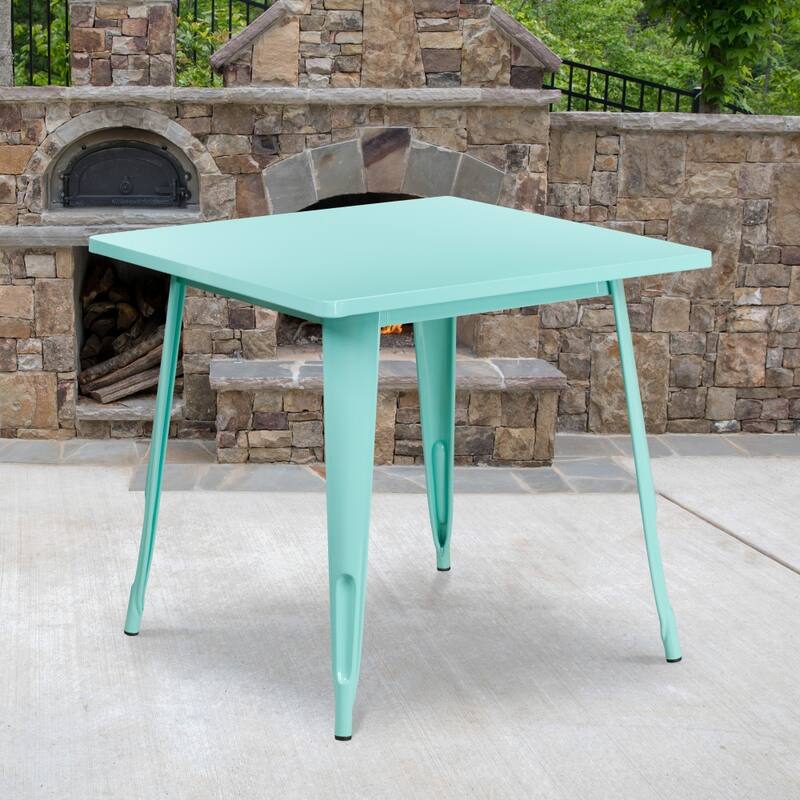 31.5'' Square Metal Indoor-Outdoor Table