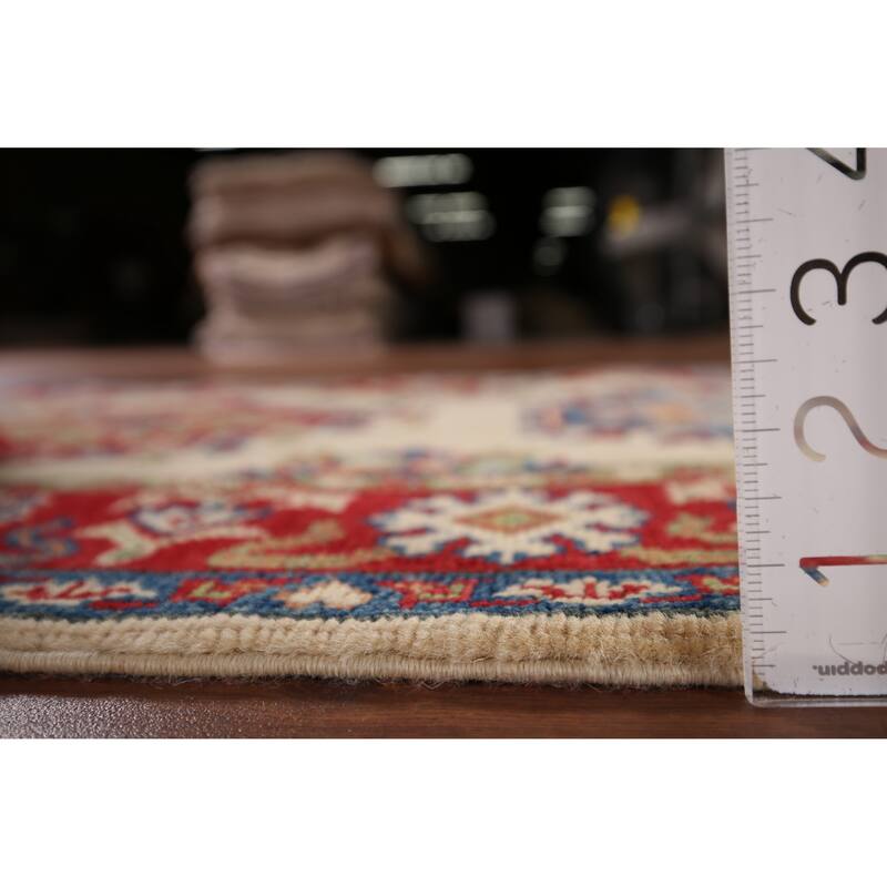 Kazak Oriental Runner Rug Hand-Knotted Traditional Beige Wool Carpet - 2'8" x 25'4"