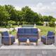 Option Brown Wicker / Blue Cusion