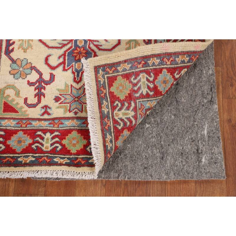 Kazak Accent Rug Hand-Knotted Oriental Beige / Ivory Wool Carpet - 2'9" x 3'10"