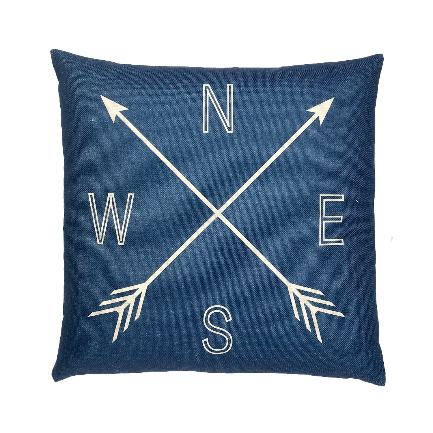 Compass Points- N E S W With Polyester Insert Pillow