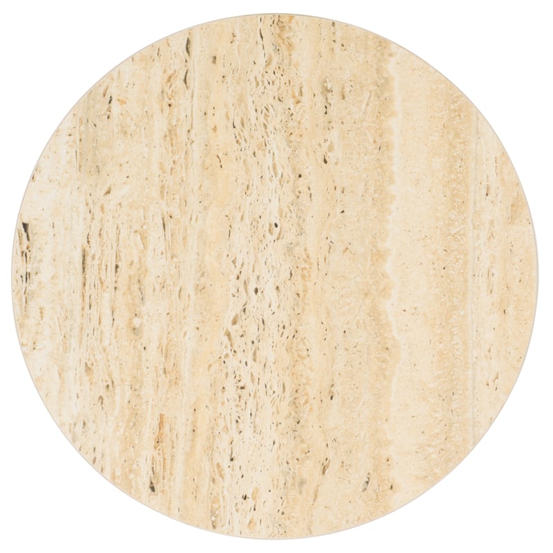 SAFAVIEH Home Saxony Travertine Side Table - 16"W x 16"D x 24"H