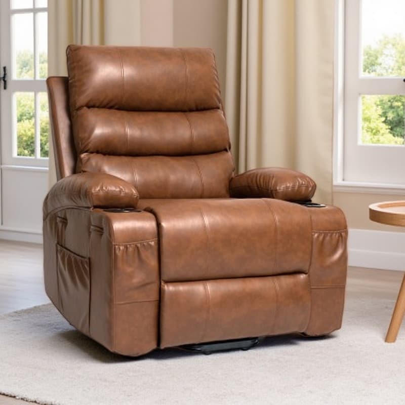 Large Electric Power Lift Recliner Chair for Elderly with 21" Wide Seat, Remote Control, Side Pockets, Cup Holders