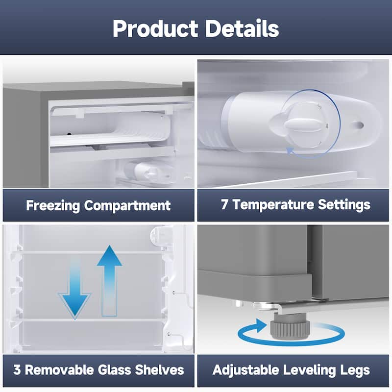 4.3 Cu.Ft Mini Fridge with Freezer