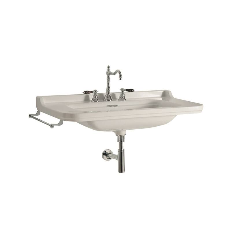 WS Bath Collections Waldorf 4144K1.03 Waldorf 57-3/16" Three Hole Sink - Glossy White