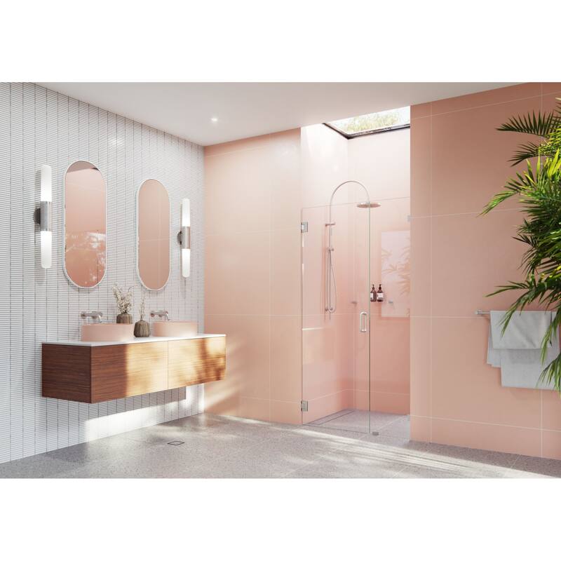 Glass Warehouse GW-WH-40 Illume 78" High x 40" Wide Hinged Frameless - Brushed Nickel