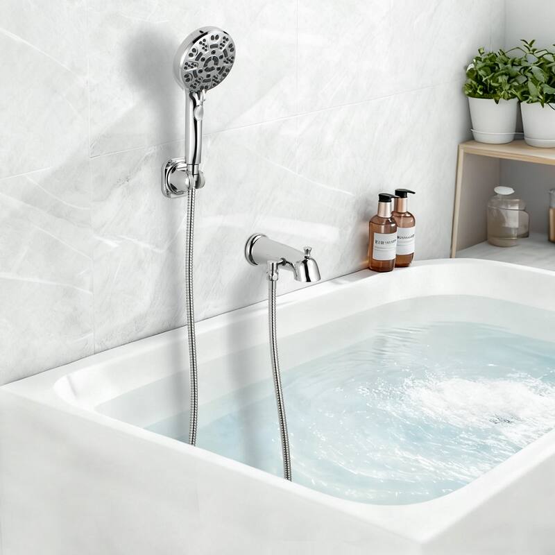 WOWOW Integrated Diverter Bathtub Spout with Handshower