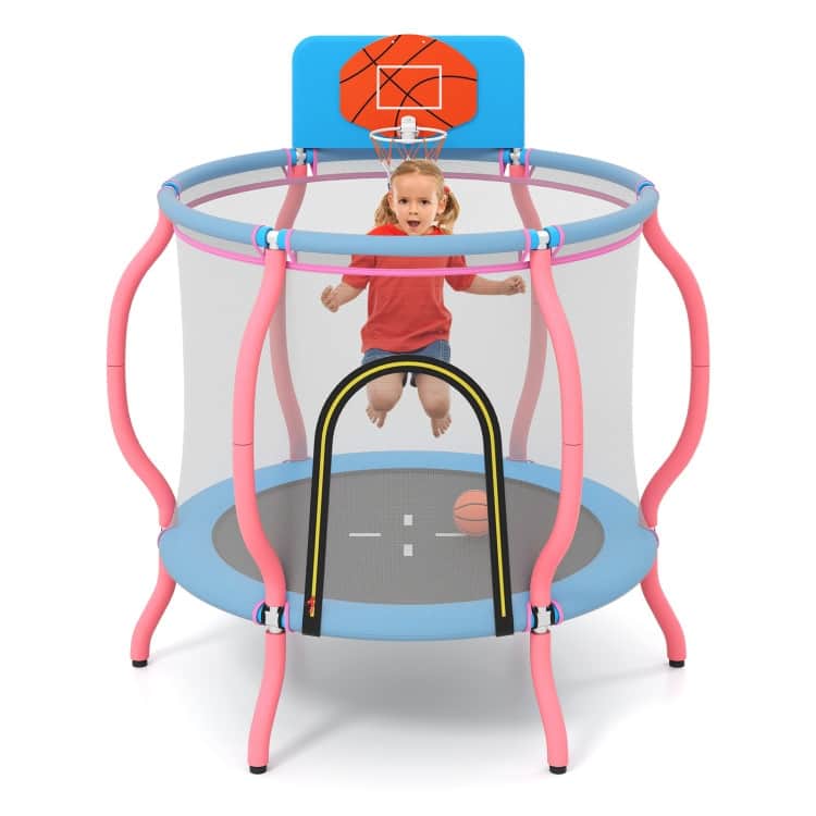 Kids Trampoline Indoor & Outdoor Pumpkin Trampoline-Pink - Multi