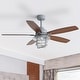 preview thumbnail 20 of 42, 52/66-In Farmhouse Style Industrial Windmill Large Ceiling Fan with Light and Remote 52in with metal glass shade - Grey