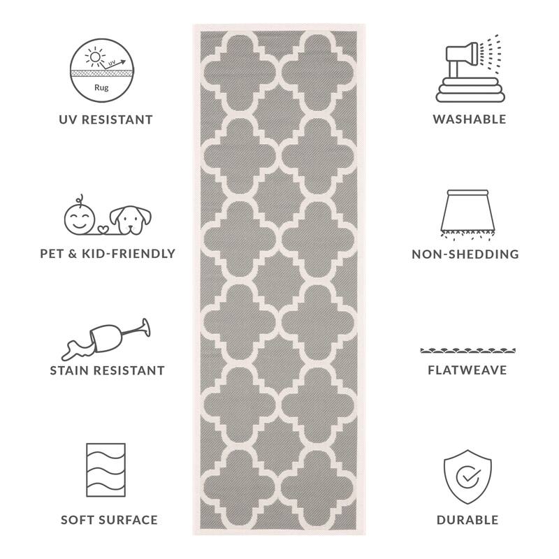 SAFAVIEH Courtyard Hafiza Indoor/ Outdoor Waterproof Patio Backyard Rug