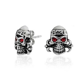 Bling Jewelry Uni Imitation Ruby July Birthstone Crystal Bling Jewelry Uni Imitation Ruby July Birthstone Crystal Gothic Punk Rock Skull Stud Earrings Steel 13mm On Free Shipping Orders Over