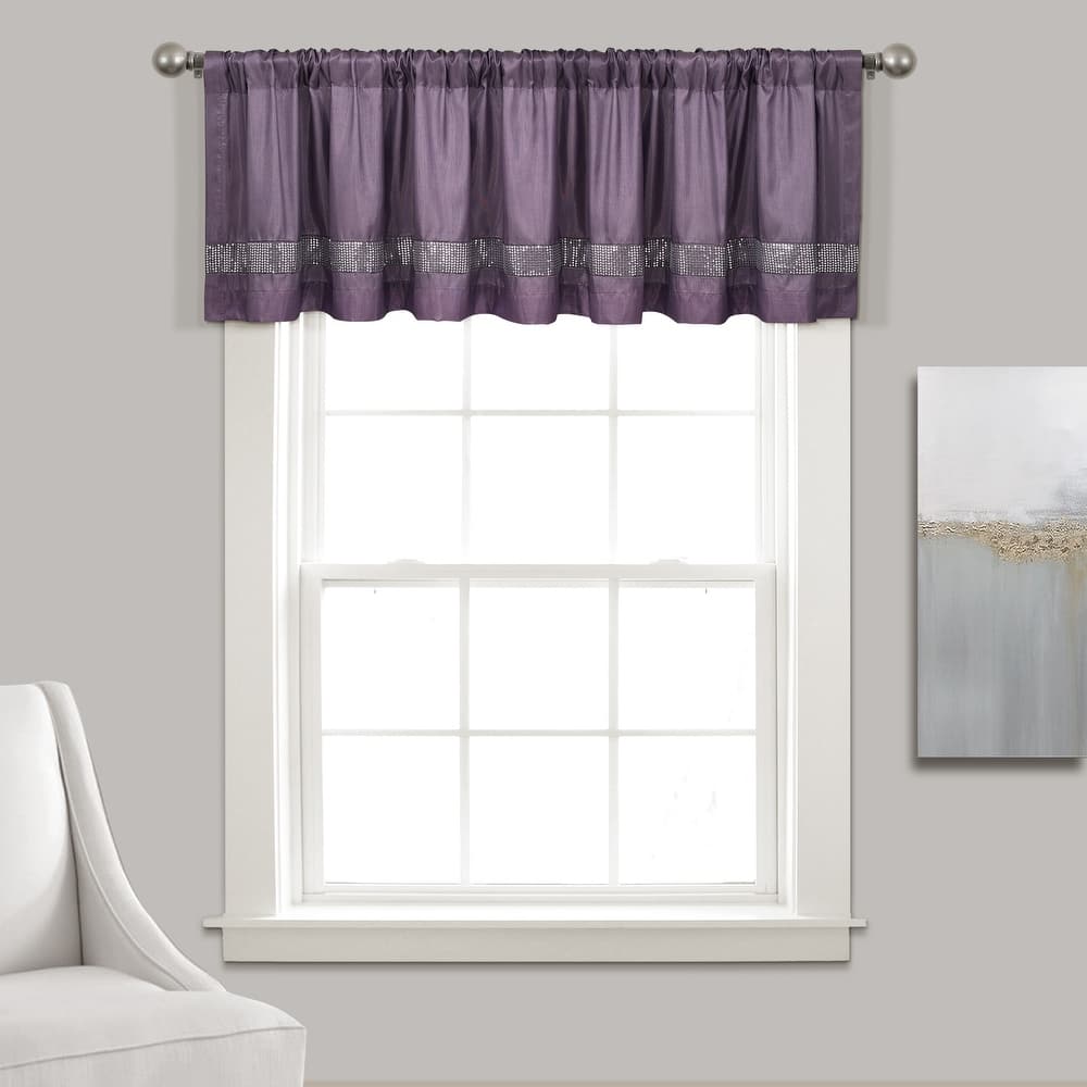 Silver Orchid Viby Faux Silk Night Sky Window Valance - 84x18