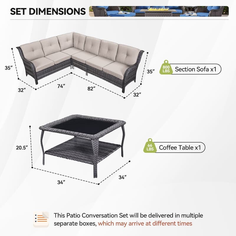 Outdoor Sectional Sofa Furniture Set