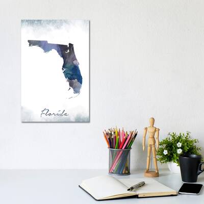 iCanvas "Florida State Bluish" by WallDecorAddict Canvas Print