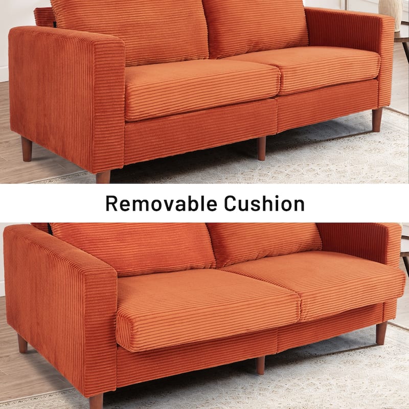 Chic 83 in. Chenille Convertible Futon Sofa Bed, Loveseat Sofa with Square Arm for Living Space