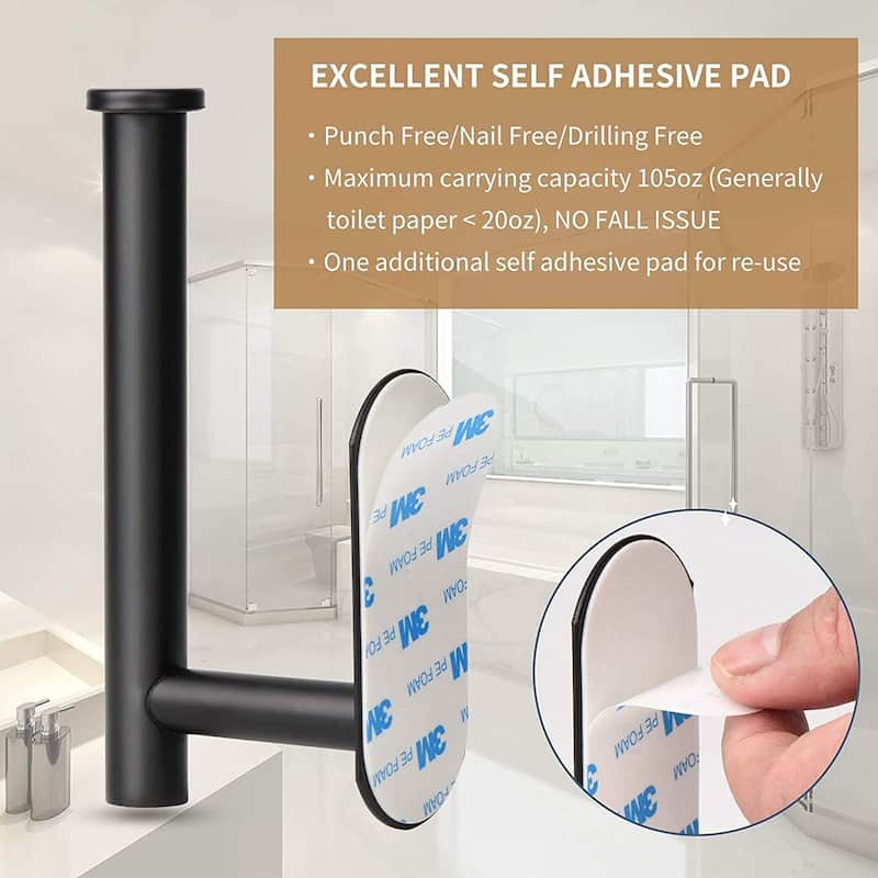 PROOX Rustproof Ahesive Toilet Pater Holder Stainless Steel Towel Holder