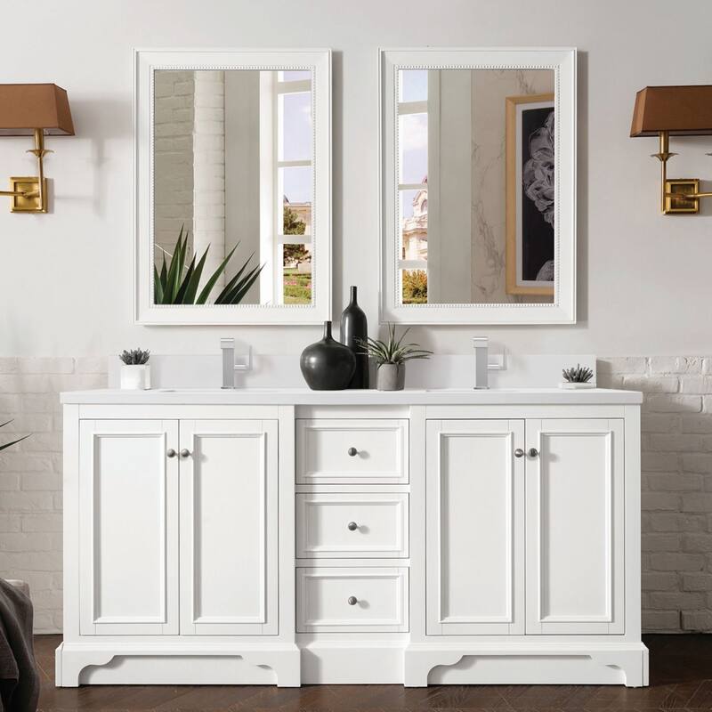 James Martin Vanities 825-V72-1WZ De Soto 72" Double Basin Poplar Wood