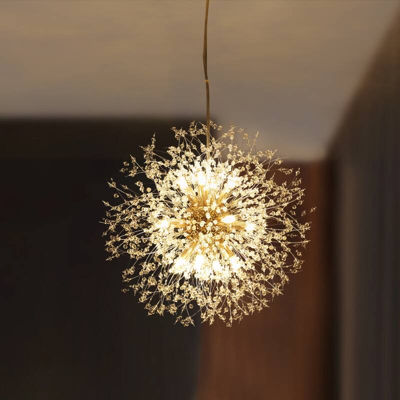 9 - Light Modern Metal Sputnik Pendant with Crystal Chandelier