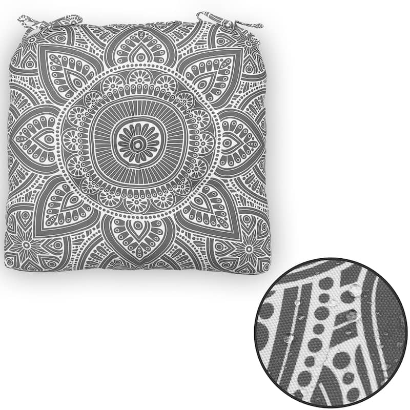 Waterproof Indoor Outdoor Chair Seat Pads Cushion – 19x19 Inches with ties | Set of 2