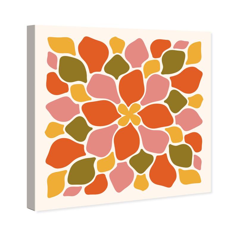 Wynwood Studio Canvas Abstract Bushy Bouquet Orange and Dark Orange Modern & Contemporary Wall Art Canvas Print