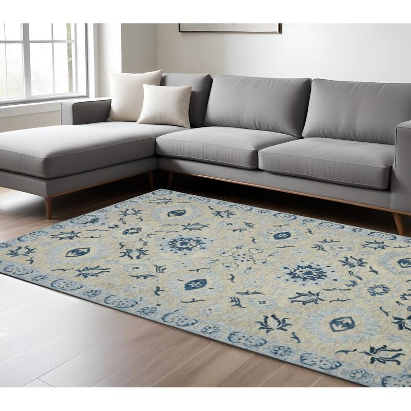 HomeRoots Floral Medallion Traditional Rectangle Area Rug - 120.00 in. x 96.00 in.  x 0.40 in.