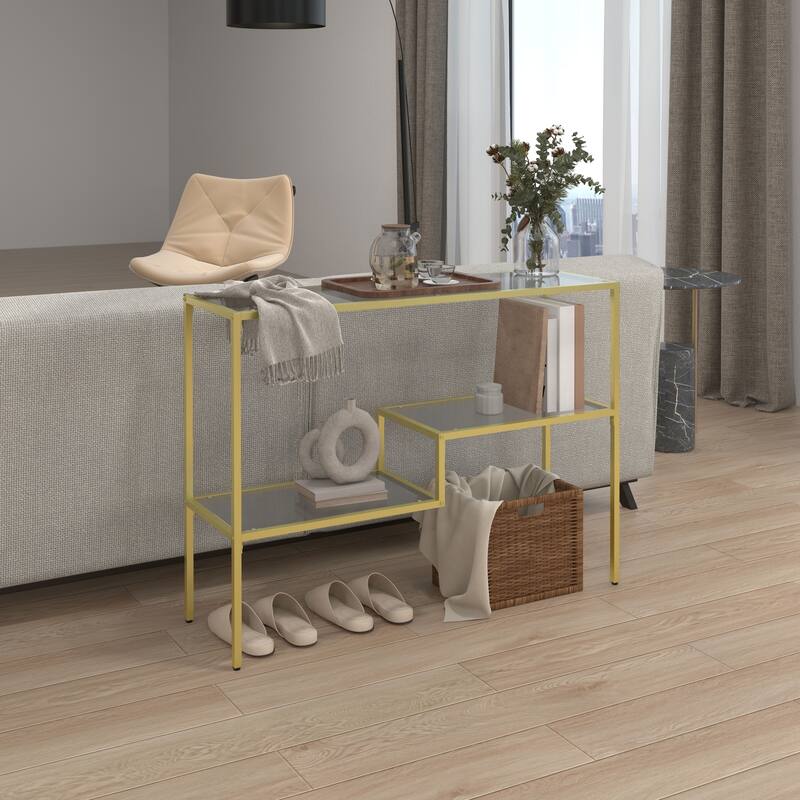 Console Table, Tempered Glass Behind Sofa Table