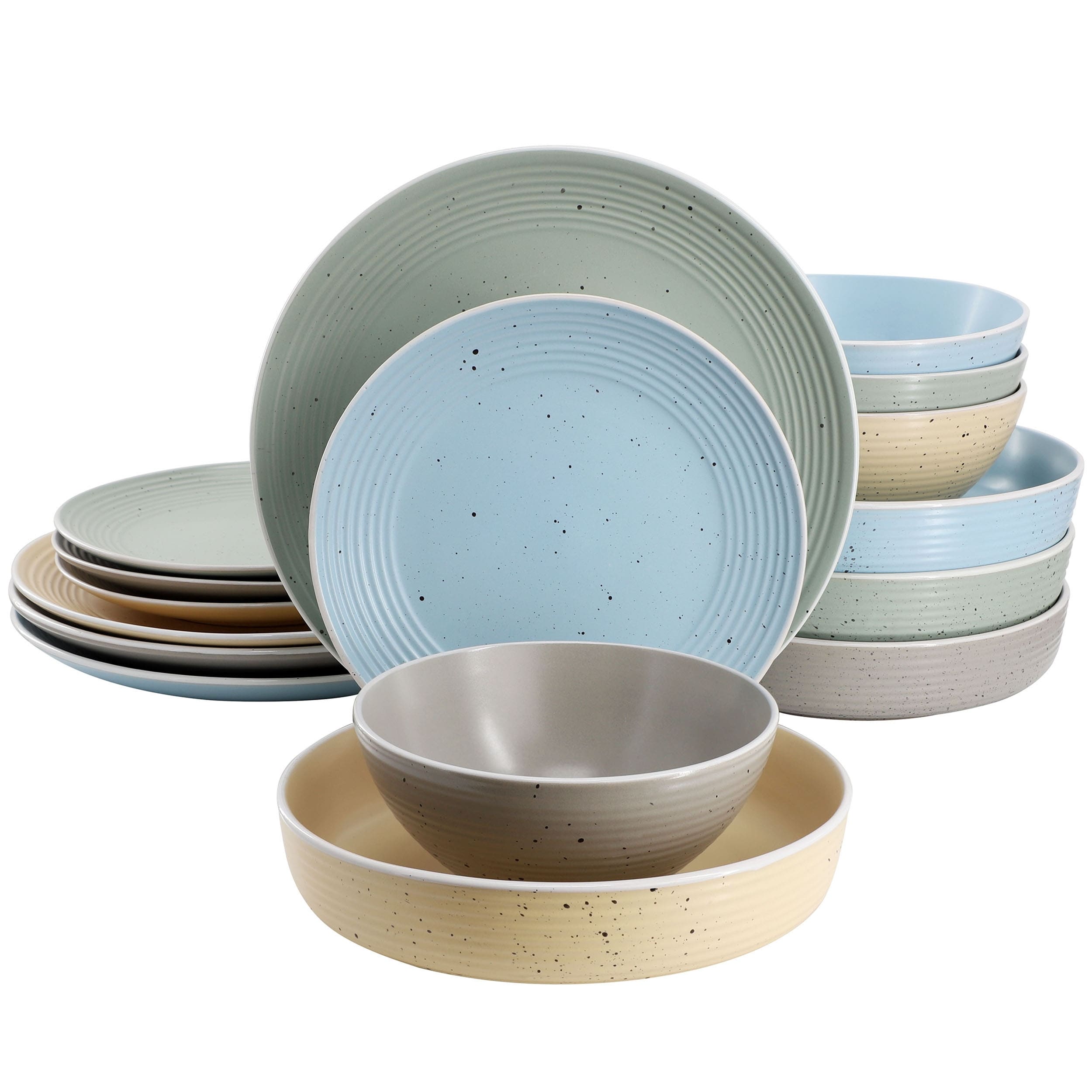 Multi color dinnerware set top