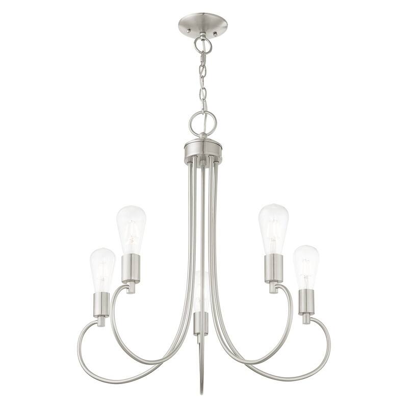 Livex Lighting 5-light Brushed Nickel Chandelier, 42925-91 - 25" Dia x 25.5" H