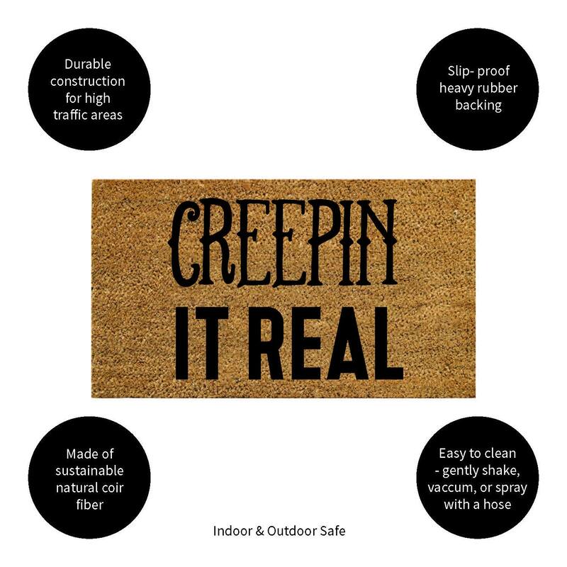 16 in. x 28 in. Coir Halloween Greeting "Creepin It Real" Door Mat