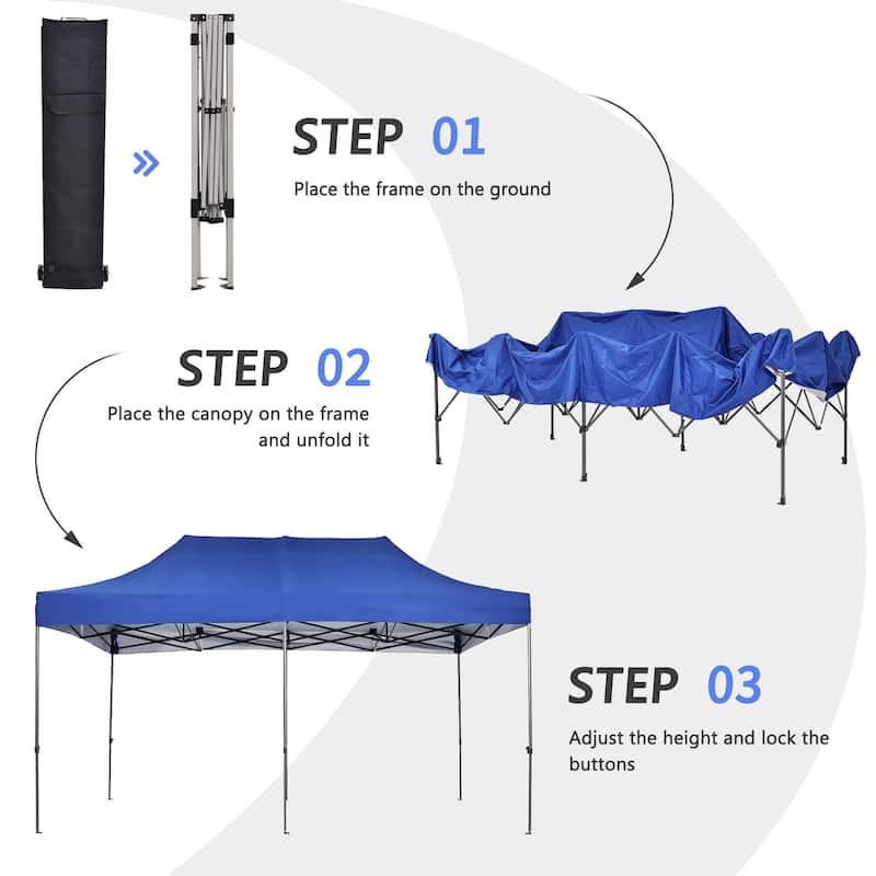 Ainfox 10x20Ft Pop up Canopy Tent Party Heavy Duty Instant Gazebo with 4 Removable Sidewalls
