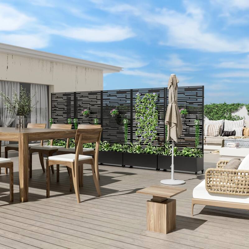 Raised Garden Bed Planter with Trellis Movable Planter Box with Lockable Wheels