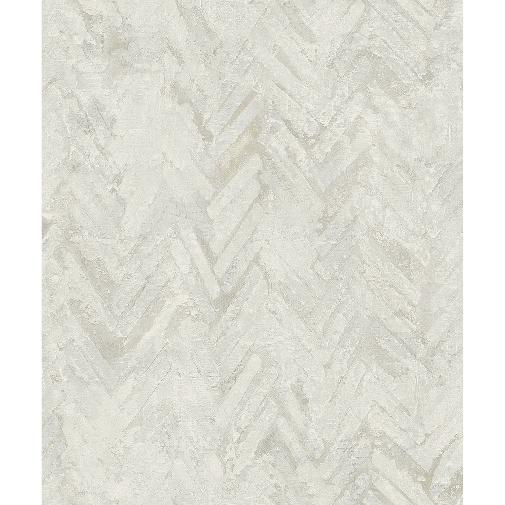 A-Street Prints Amesemi Off White Distressed Herringbone Wallpaper