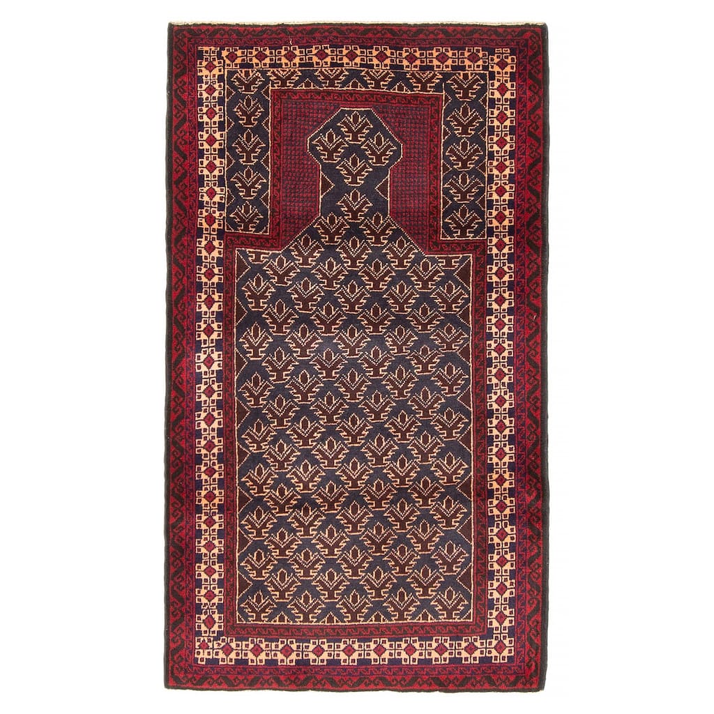 Teimani Black Rug 2'11" x 5'1" - 2'11 x 5'1