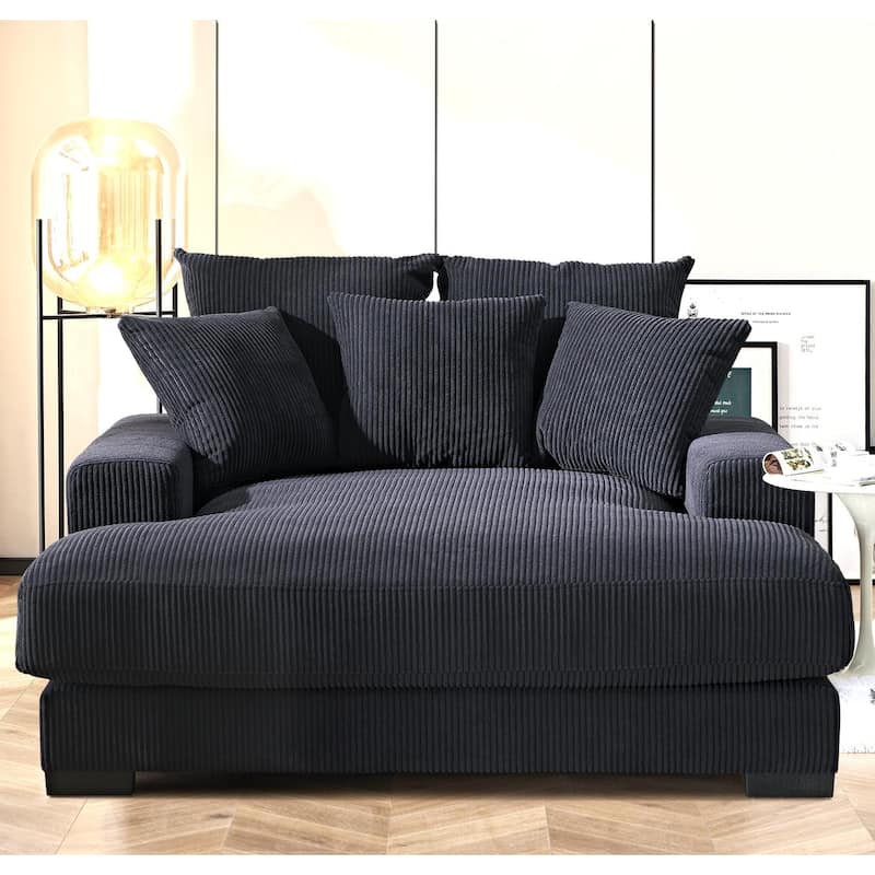 Corduroy Upholstered Chaise Lounge Living Room Chair