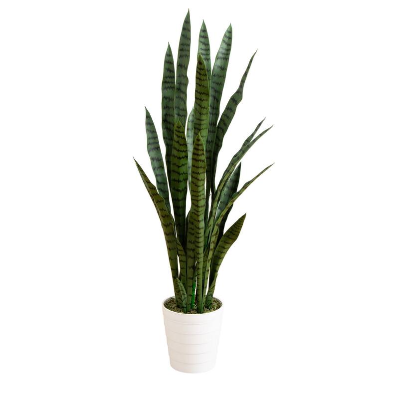 Artificial Sansevieria Potted Plant - 4' - Green