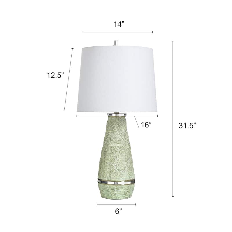 StyleCraft Poly Table Lamp - Tropic Sage - White Shade