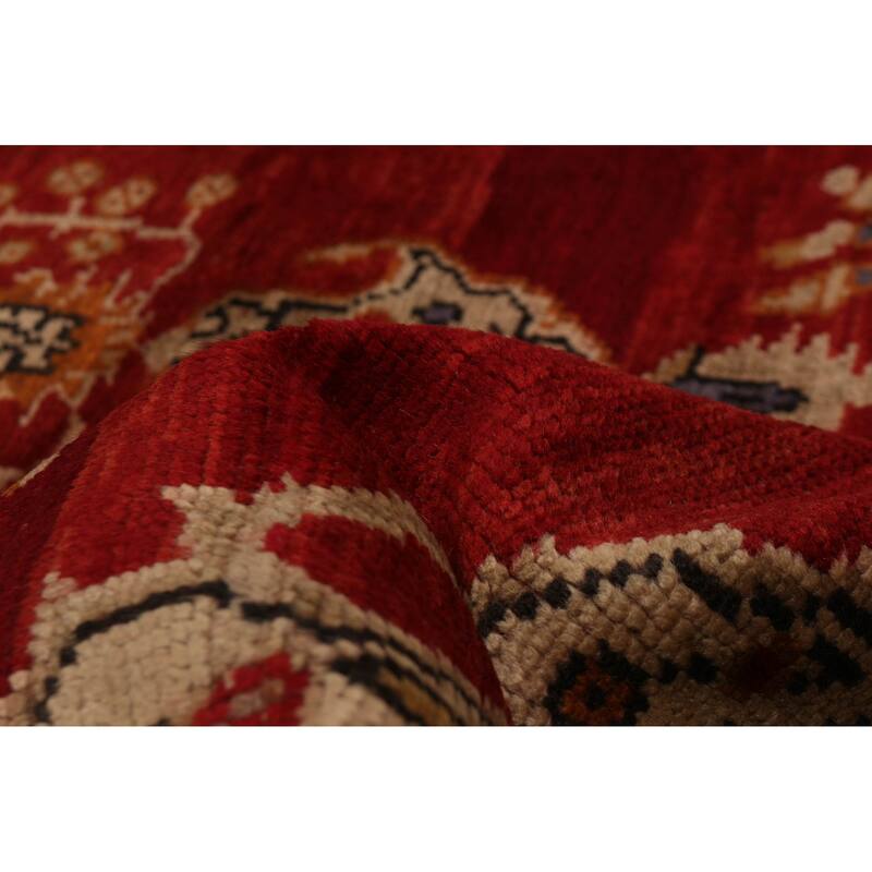 ECARPETGALLERY Hand-knotted Melis Vintage Red Wool Rug - 4'8 x 9'1
