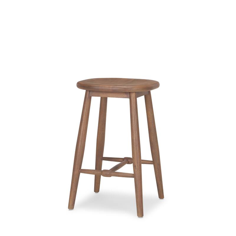 Ernest Medium Brown Wood Counter Stool - 16.5L x 16.5W x 26.0H - Medium Brown