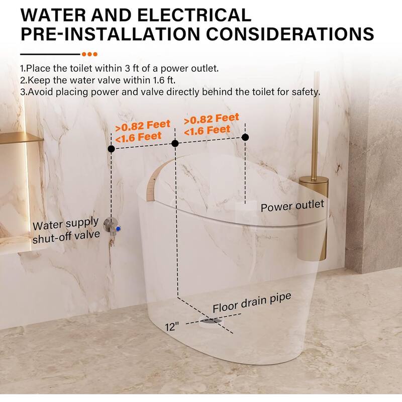 DV-1S0160 Smart Toilet with Advance Bidet, Foot Kick/Off-seat/Blackout/Remote Flush