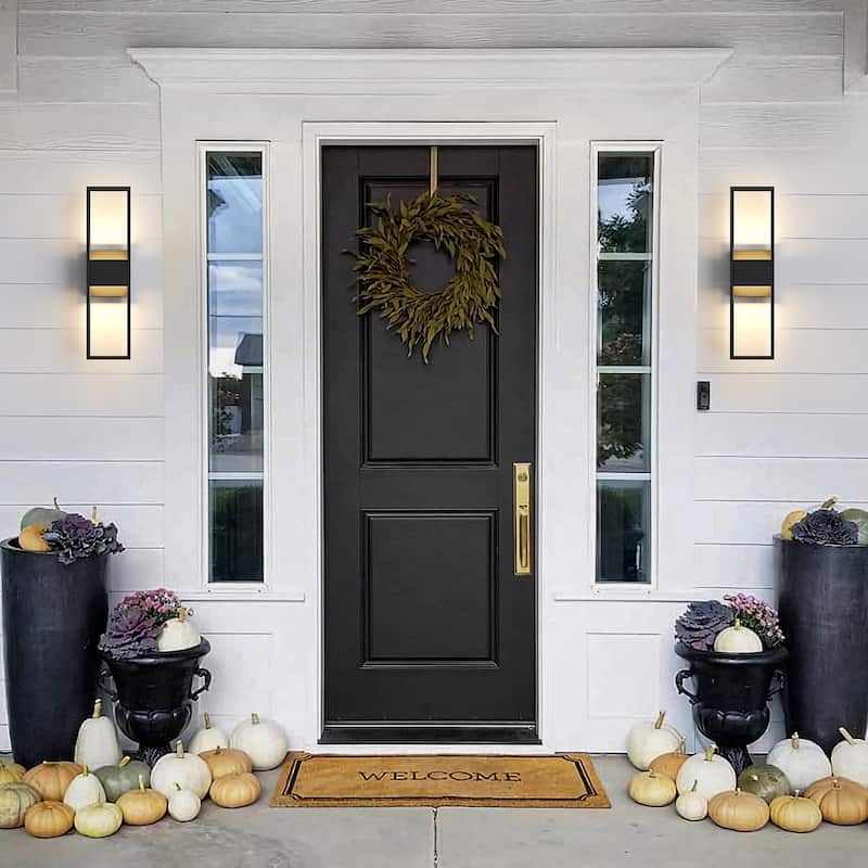 Modern Rectangle Matte Black LED Wall Sconce Outdoor Waterproof