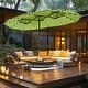 preview thumbnail 73 of 79, MAISON ARTS 15-foot Rectangular Crank Double-sided Outdoor Market Umbrella Solar LED Lighted Patio Umbrella with Base Included Lime
