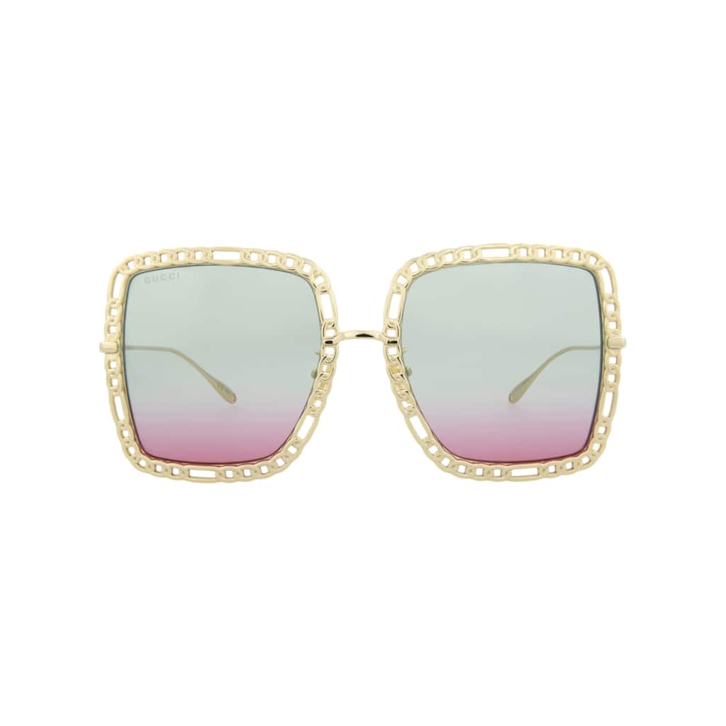 Gucci Square-Frame Metal Sunglasses