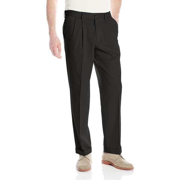 Dockers Mens Pants Black Size 38x29 Classic Fit Pleated Khakis Stretch. Opens flyout.