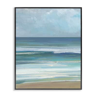 Stupell Calming Beach Wave Visage Framed Giclee Art Design By Sally Swatland