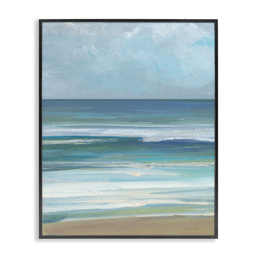 Stupell Calming Beach Wave Visage Framed Giclee Art Design By Sally Swatland