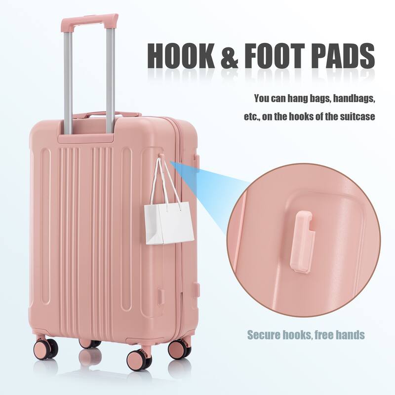 3 PCS in ABS Spinner Wheel Luggage, Carry on Suitcase, TSA Combination Lock