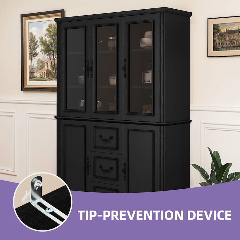 Moasis Bookcase Display Cabinet w/Glass Doors