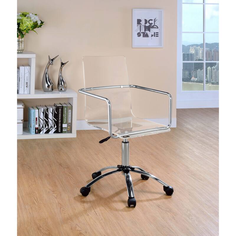 Amaturo Acrylic Adjustable Home Office Desk Chair Clear