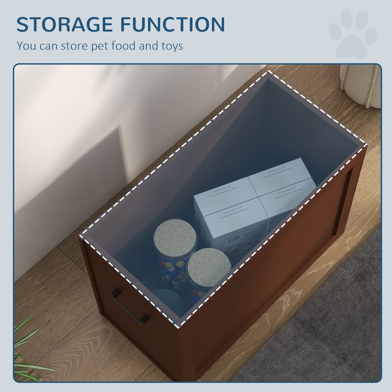 PawHut Dog Feeding Station with 2 Stainless Steel Bowls for Large Dogs - 23.5"L x 11.75"W x 16.25"H